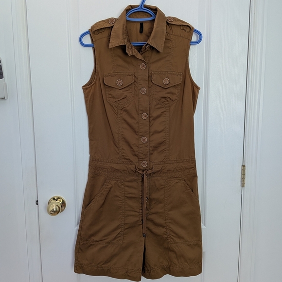 United Colors of Benetton Sleeveless Button-Up Romper – Brown, Women’s Size #98 - Picture 1 of 6